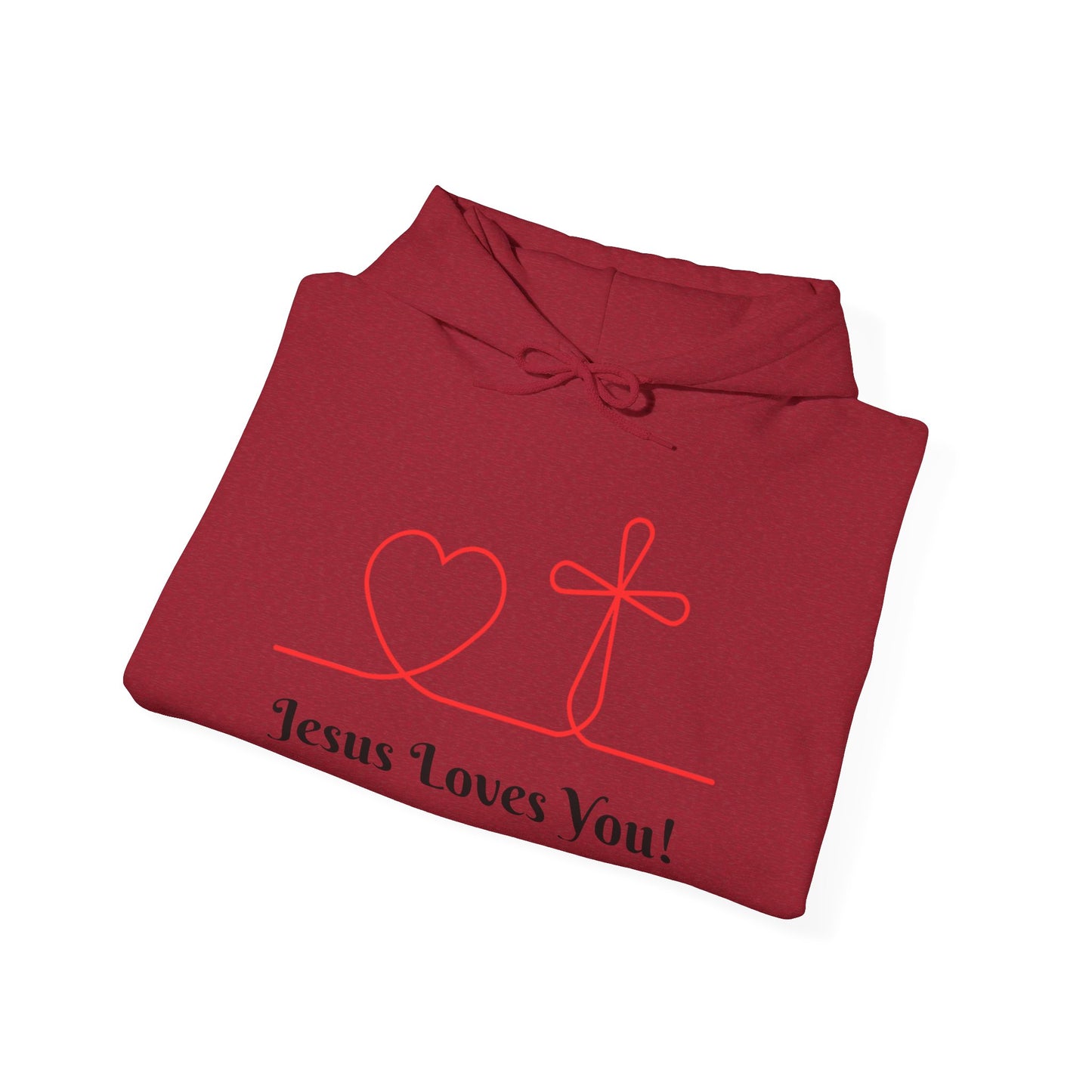 Jesus Loves You! Unisex Heavy Blend Hooded Sweatshirt – Faith-Inspired Comfort