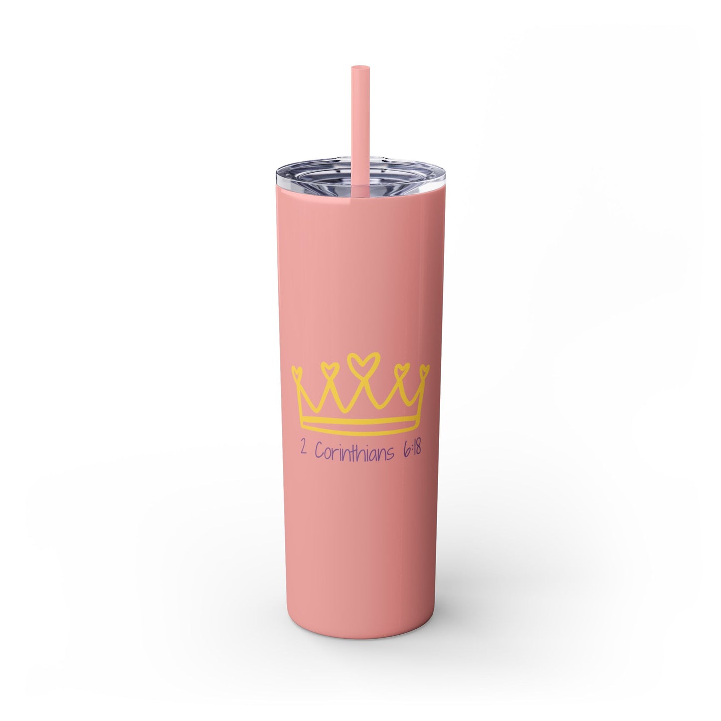 Inspirational Skinny Tumbler with Straw - 20oz, Corinthians Design