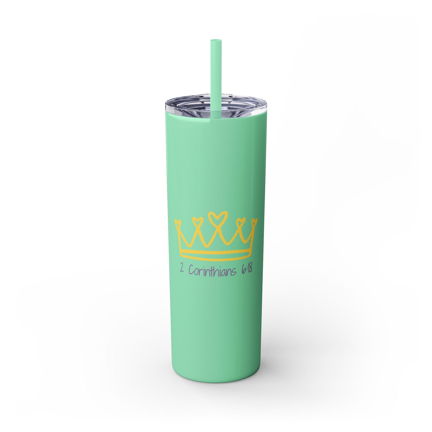 Inspirational Skinny Tumbler with Straw - 20oz, Corinthians Design