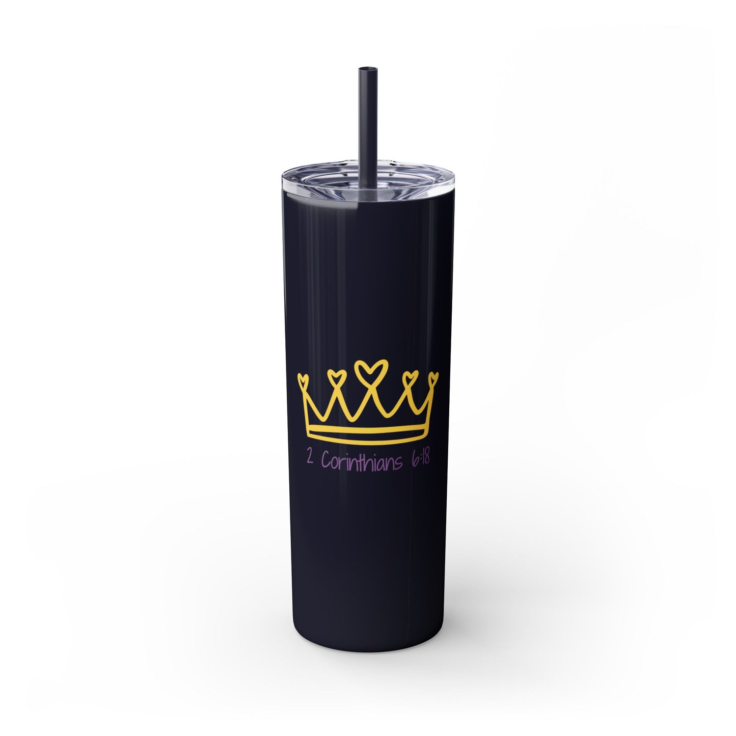Inspirational Skinny Tumbler with Straw - 20oz, Corinthians Design
