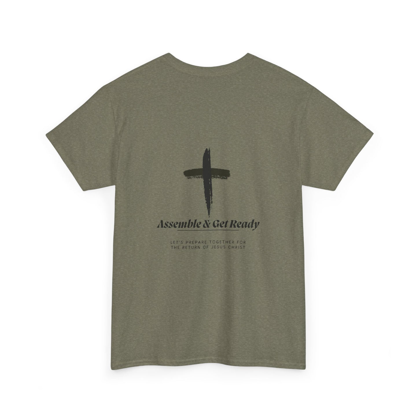 Unisex Heavy Cotton Tee - "Assemble & Get Ready" Christian Graphic Shirt