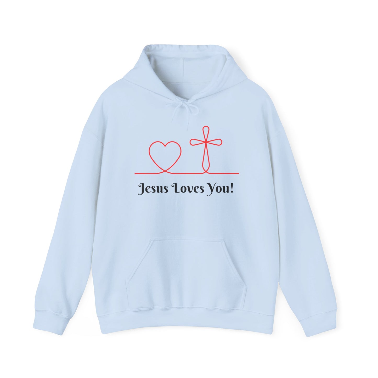 Jesus Loves You! Unisex Heavy Blend Hooded Sweatshirt – Faith-Inspired Comfort