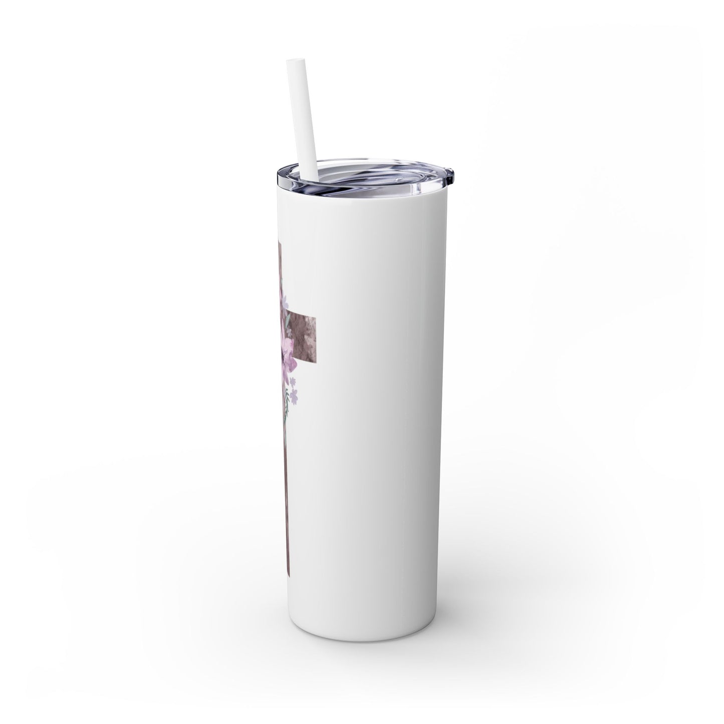Faith & Floral Skinny Tumbler 20oz with Straw
