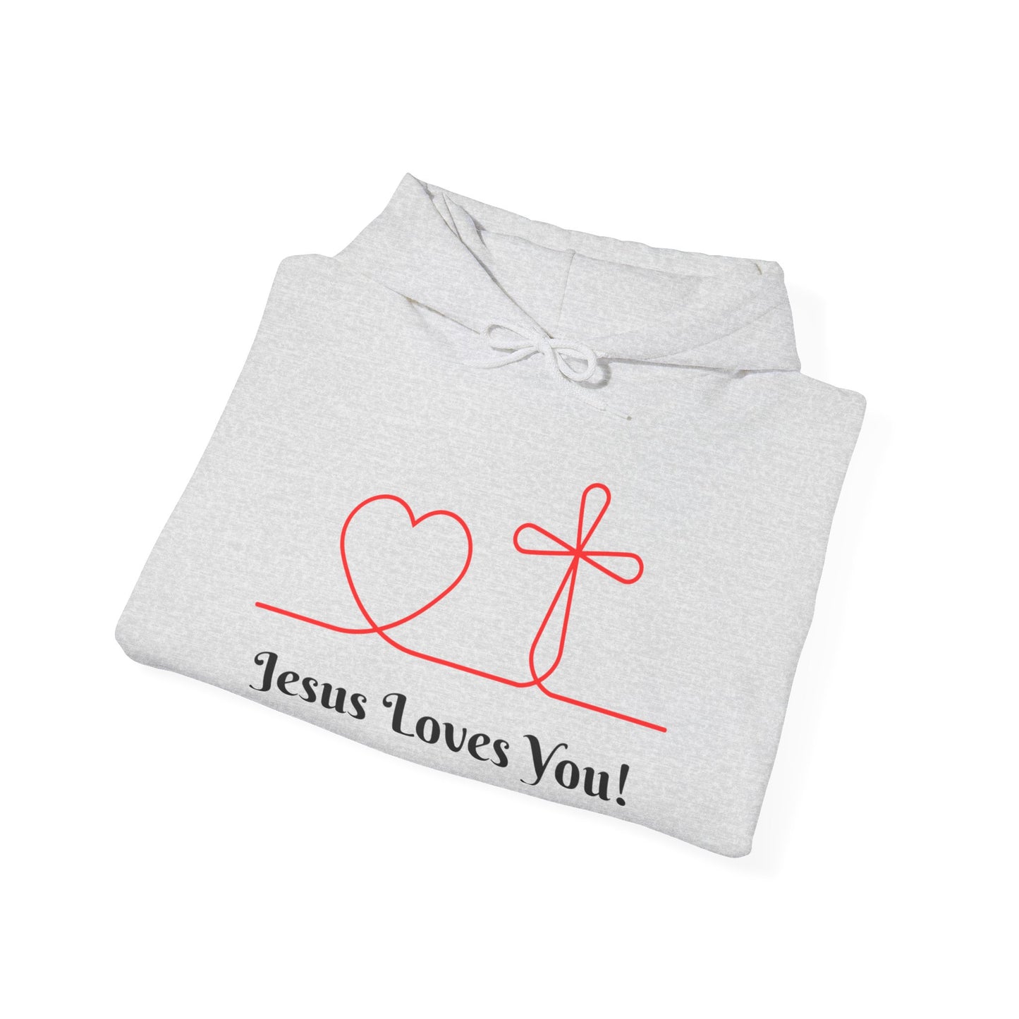 Jesus Loves You! Unisex Heavy Blend Hooded Sweatshirt – Faith-Inspired Comfort