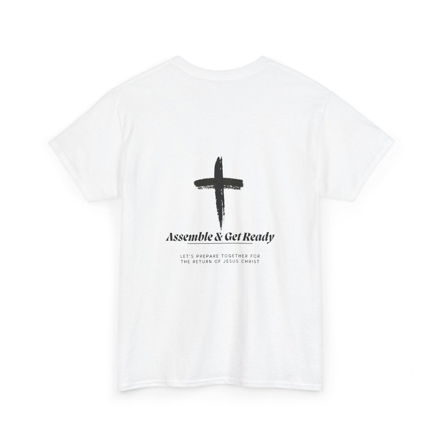 Unisex Heavy Cotton Tee - "Assemble & Get Ready" Christian Graphic Shirt