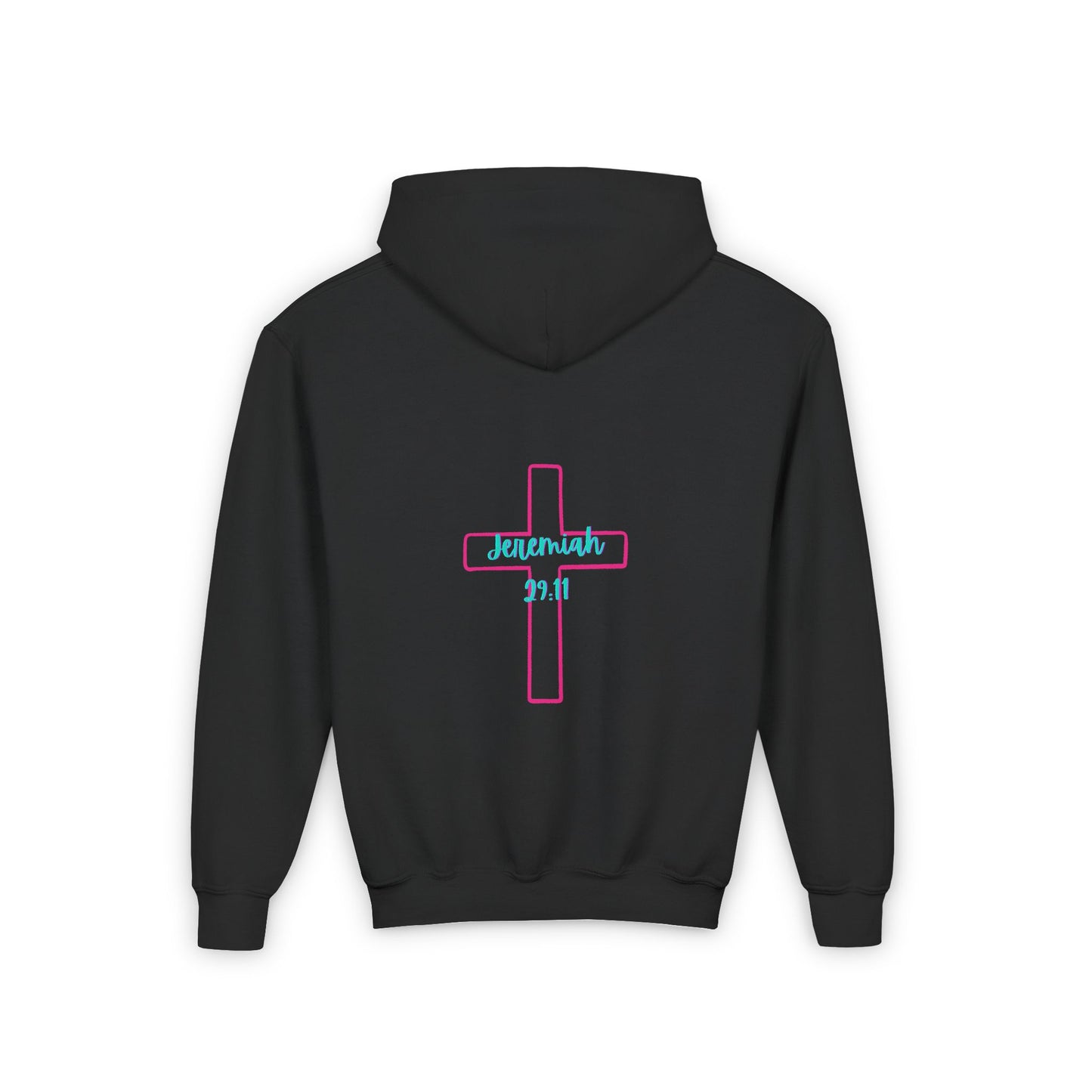 Youth Hooded Sweatshirt - 'His Will, His Way, My Faith' Valentina's Design