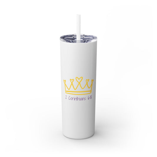 Inspirational Skinny Tumbler with Straw - 20oz, Corinthians Design