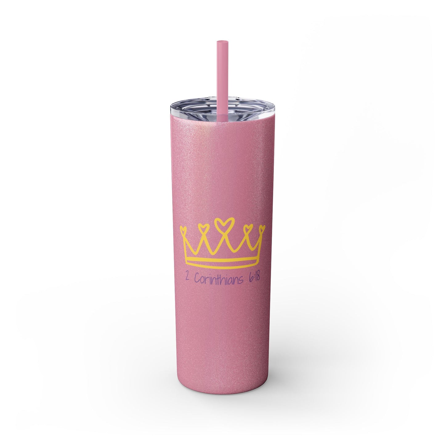 Inspirational Skinny Tumbler with Straw - 20oz, Corinthians Design