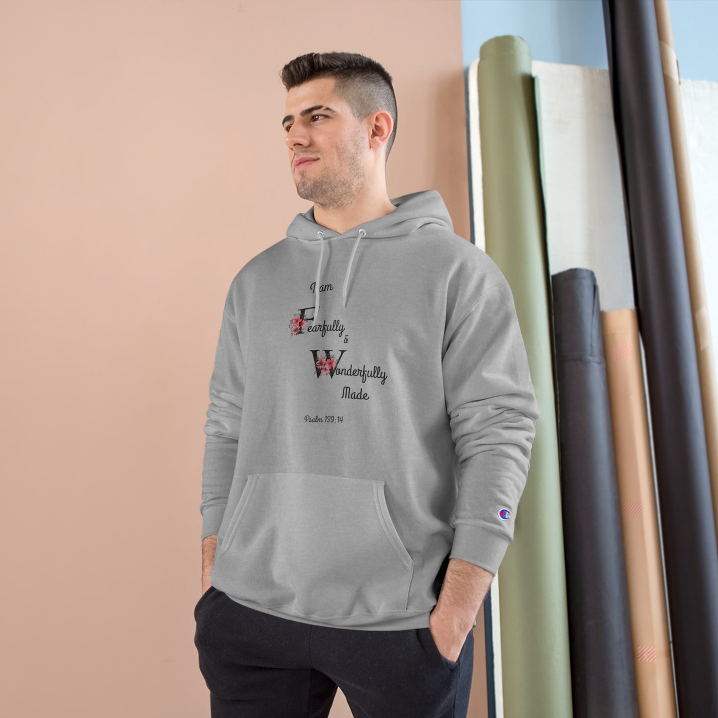 Faith-Inspired Champion Hoodie: 'I am Fearfully and Wonderfully Made' - Perfect for Comfort and Inspiration