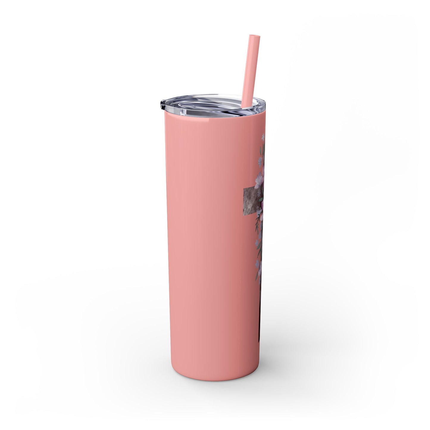 Faith & Floral Skinny Tumbler 20oz with Straw