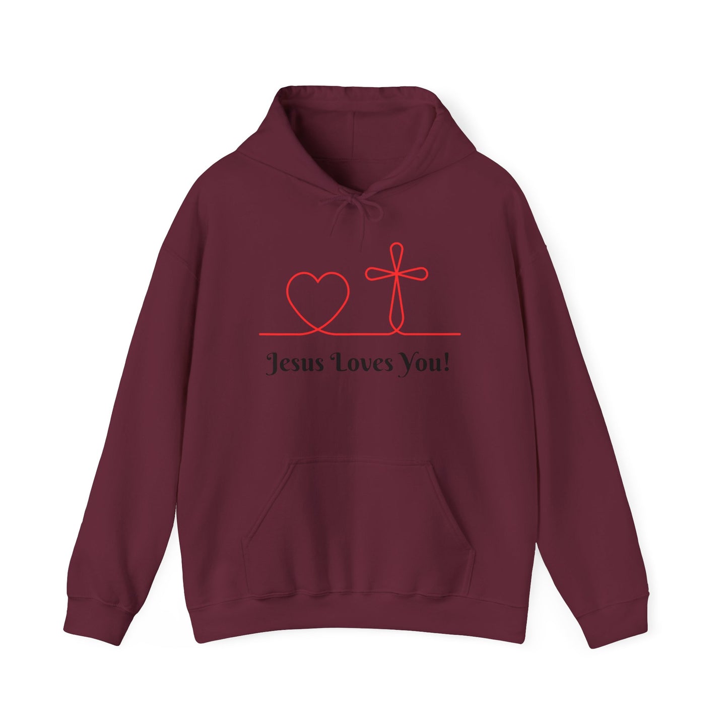 Jesus Loves You! Unisex Heavy Blend Hooded Sweatshirt – Faith-Inspired Comfort