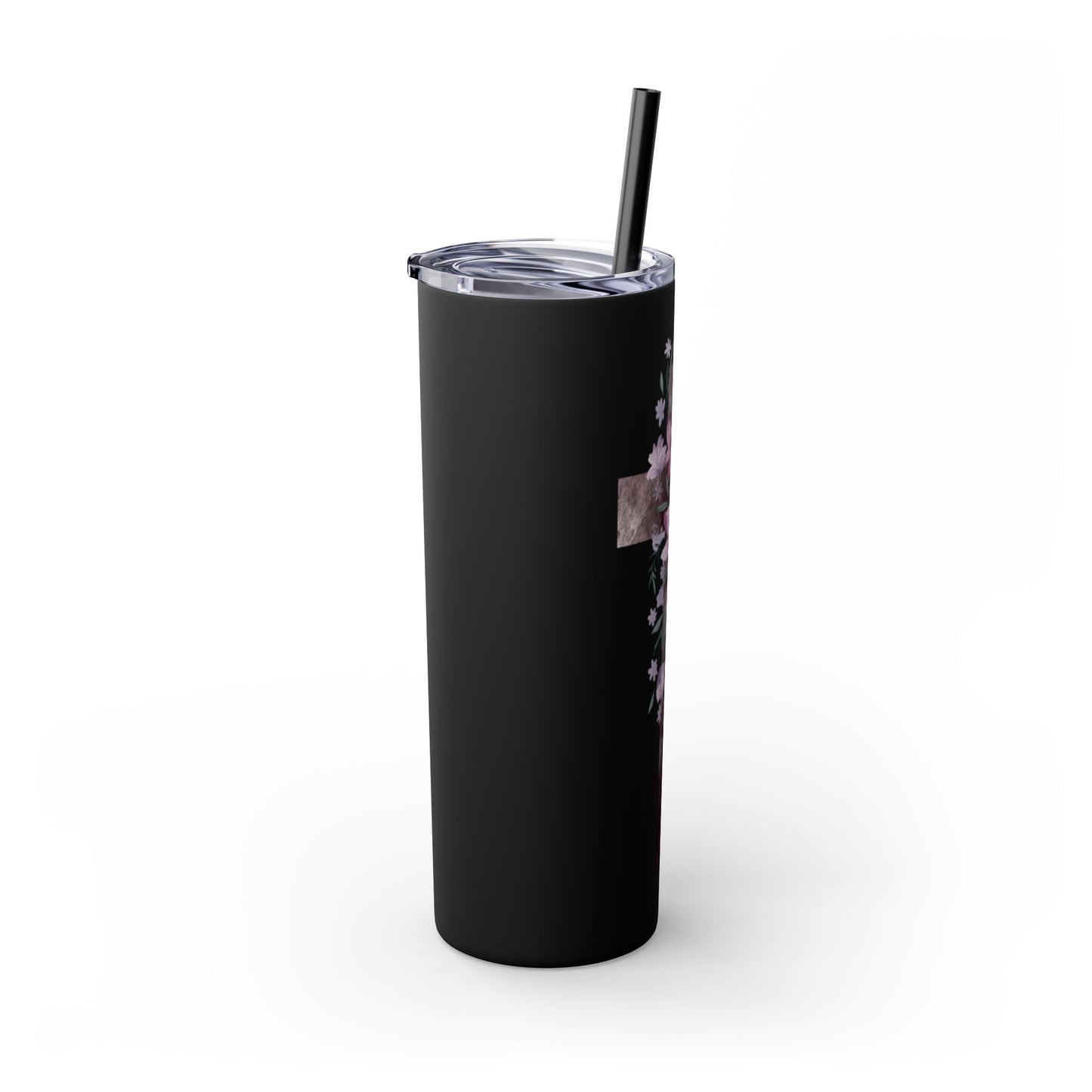 Faith & Floral Skinny Tumbler 20oz with Straw