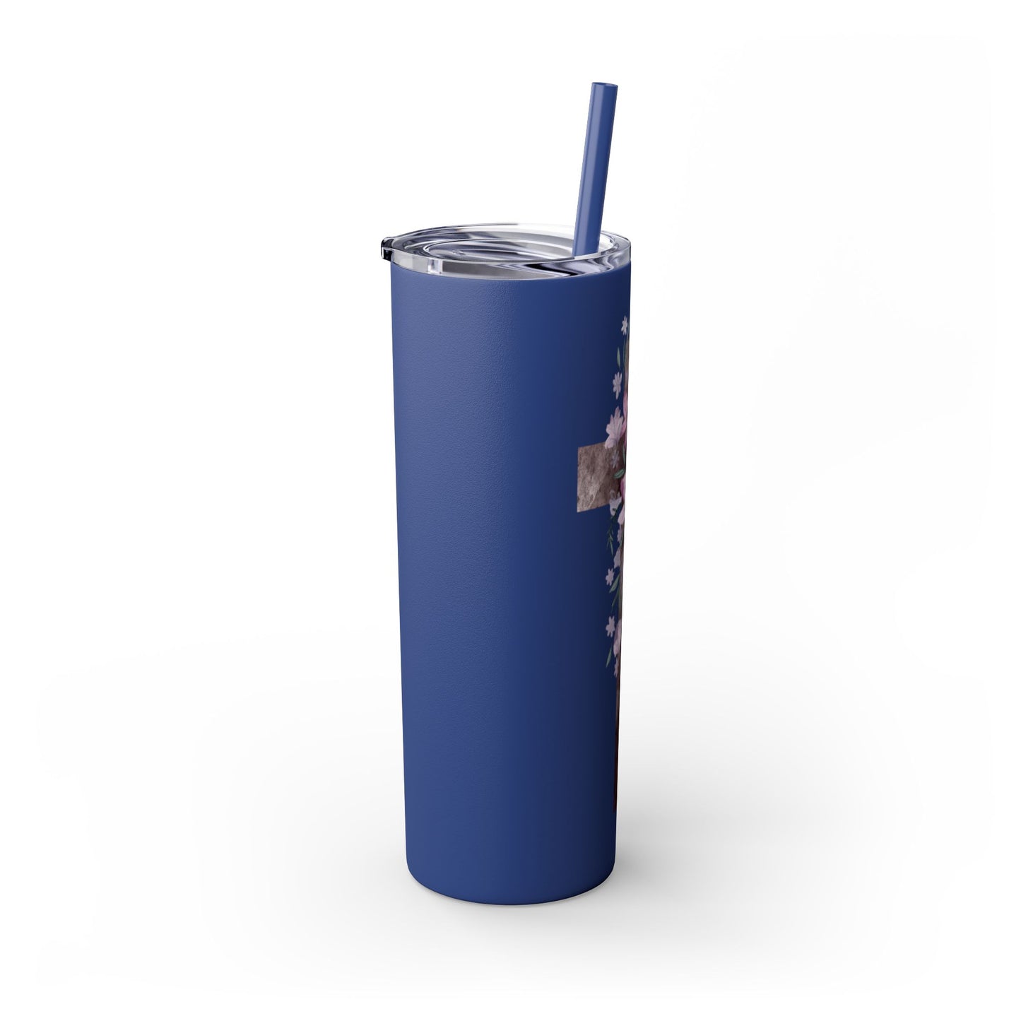 Faith & Floral Skinny Tumbler 20oz with Straw