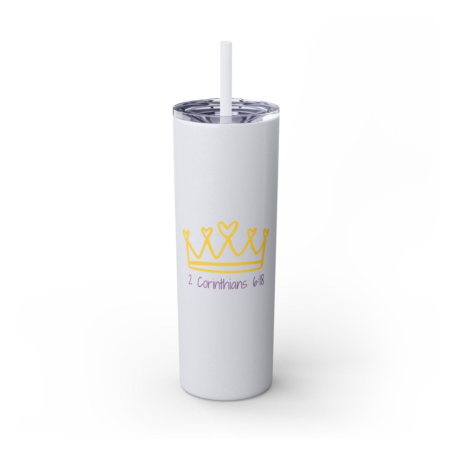Inspirational Skinny Tumbler with Straw - 20oz, Corinthians Design