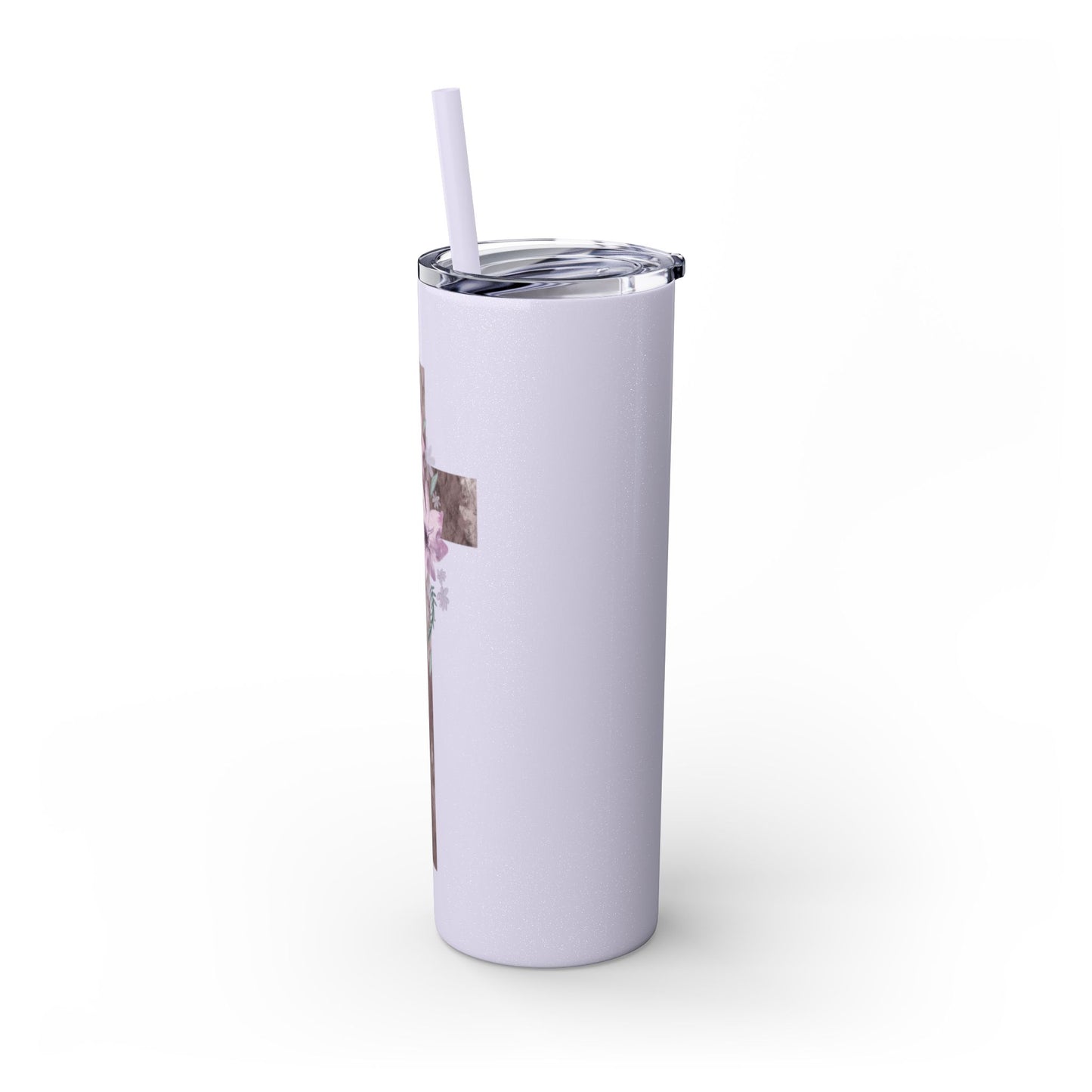 Faith & Floral Skinny Tumbler 20oz with Straw
