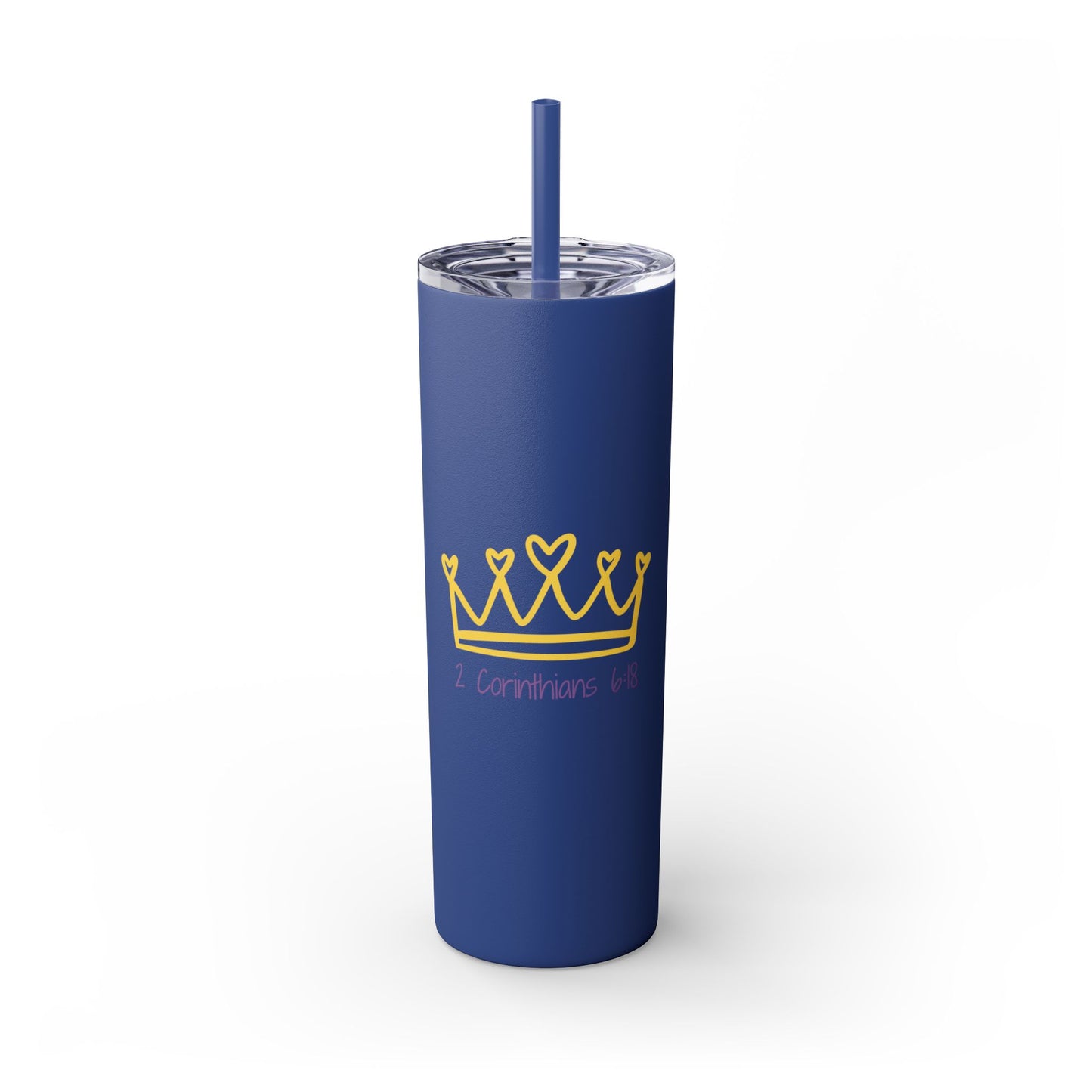 Inspirational Skinny Tumbler with Straw - 20oz, Corinthians Design
