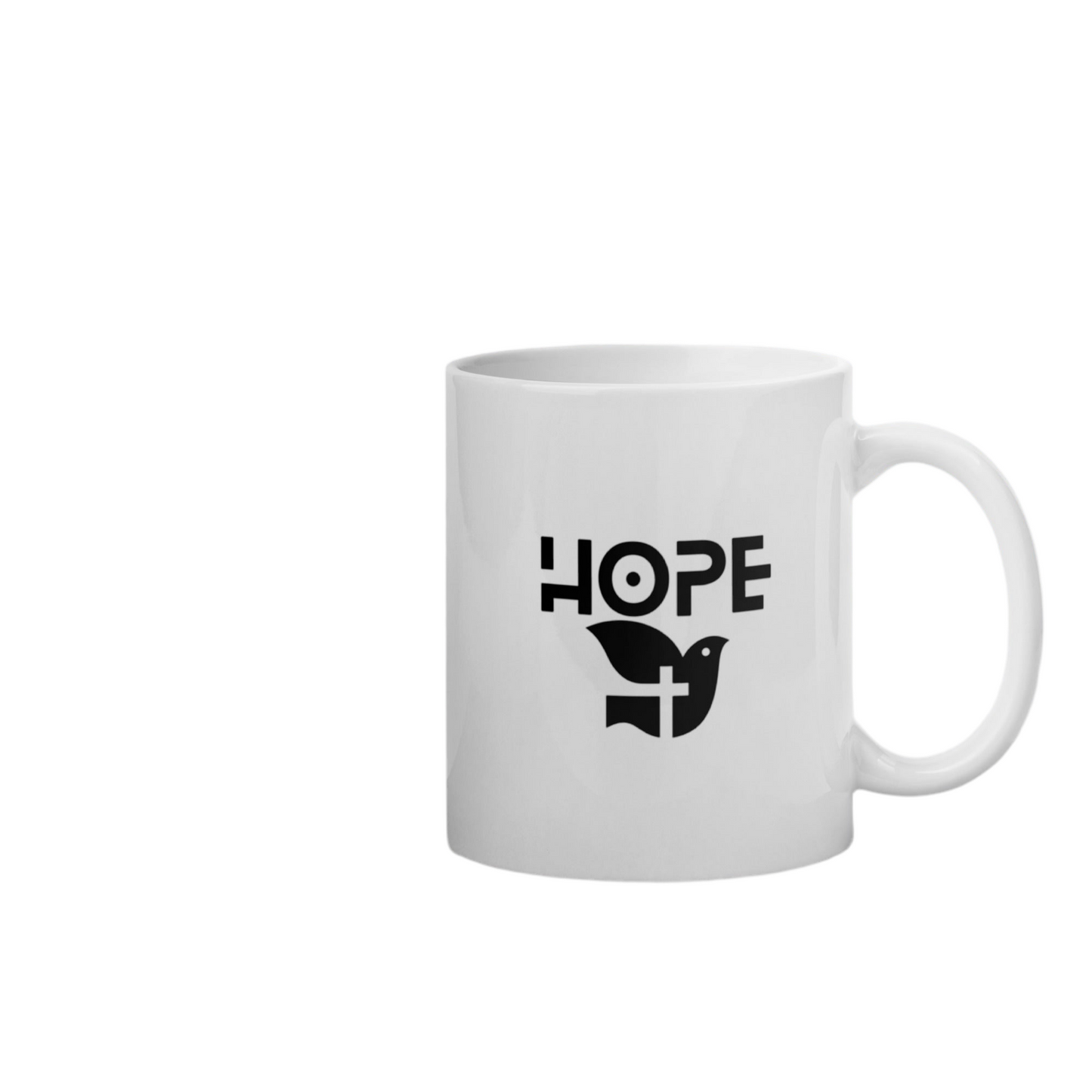 White glossy Hope mug