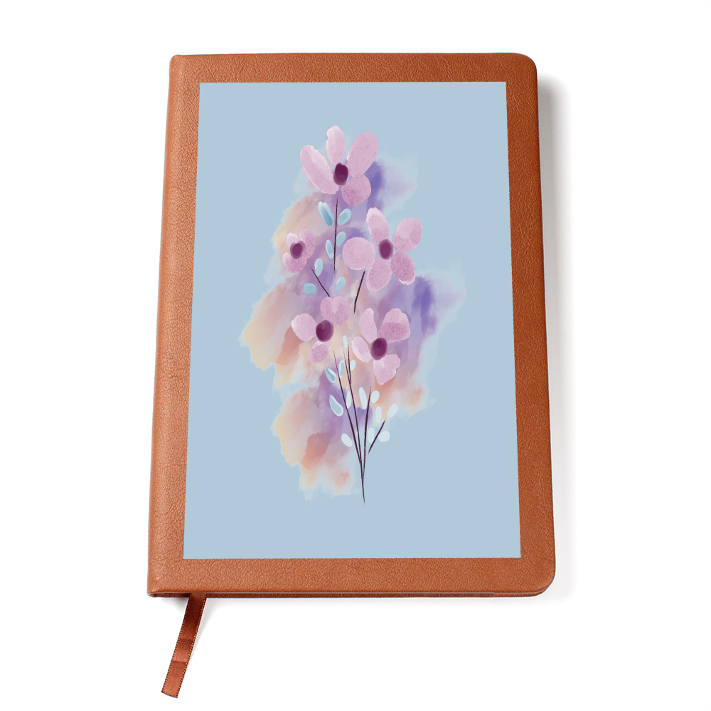Graphic Leather Journal-Flowers
