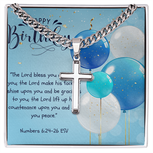 Cuban Chain with Artisan Cross Necklace