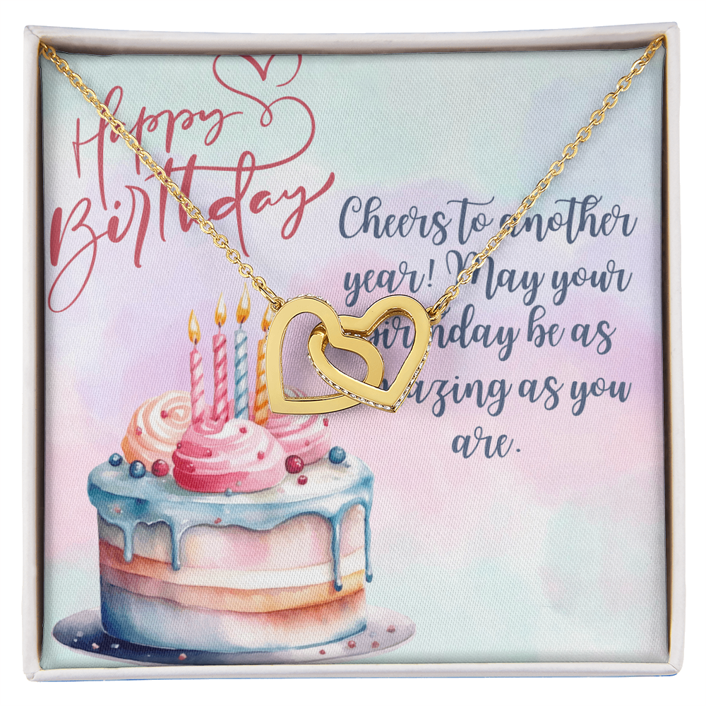 Interlocking Hearts Necklace (Yellow & White Gold Variants)