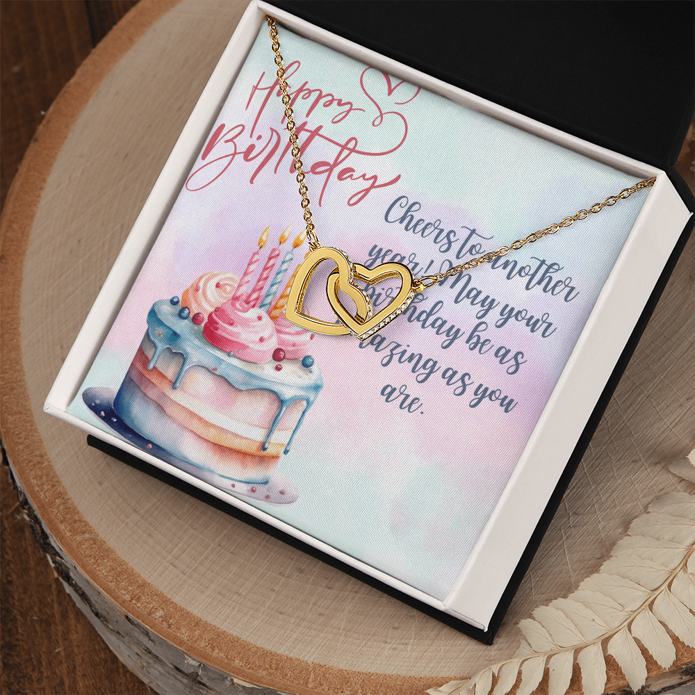 Interlocking Hearts Necklace (Yellow & White Gold Variants)