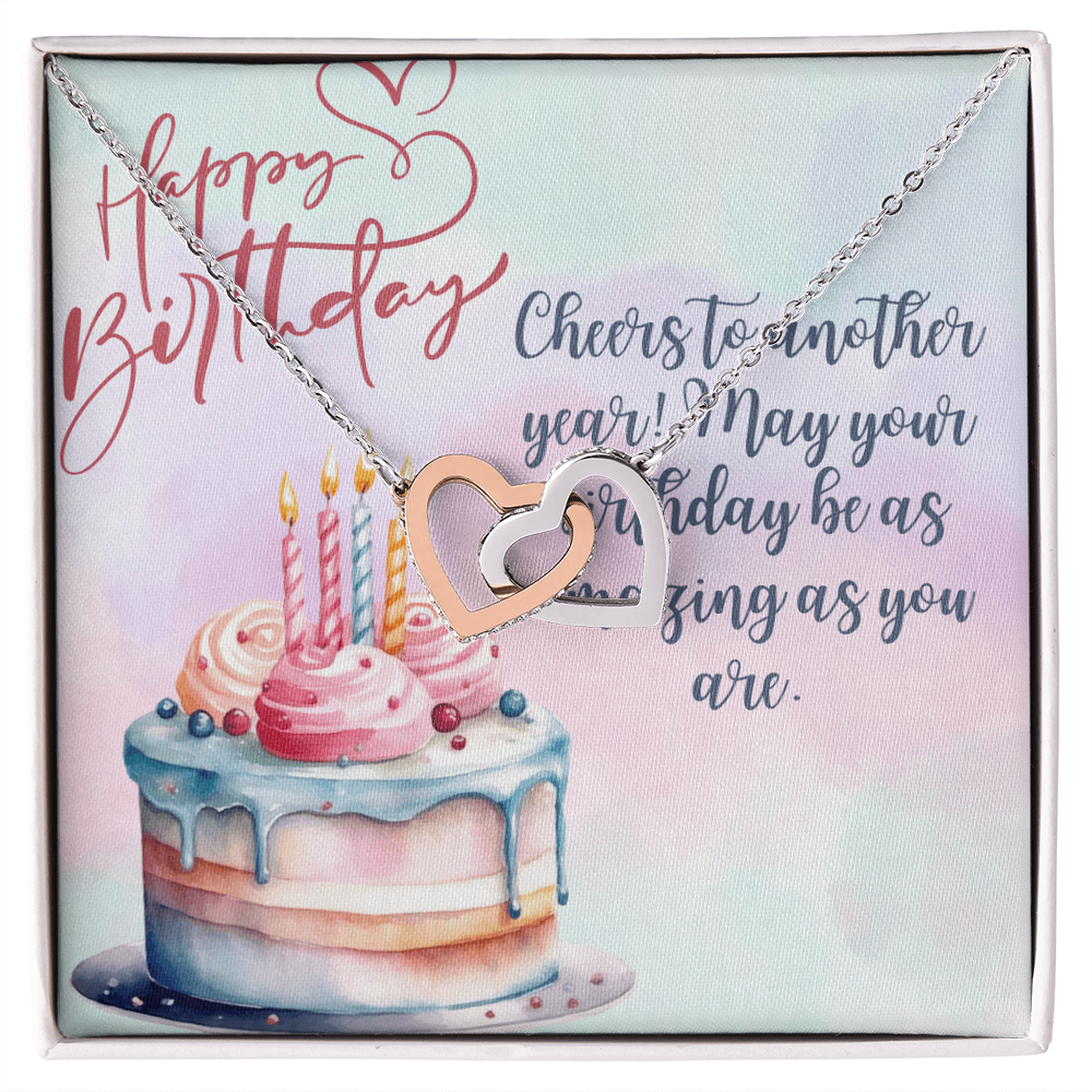 Interlocking Hearts Necklace (Yellow & White Gold Variants)