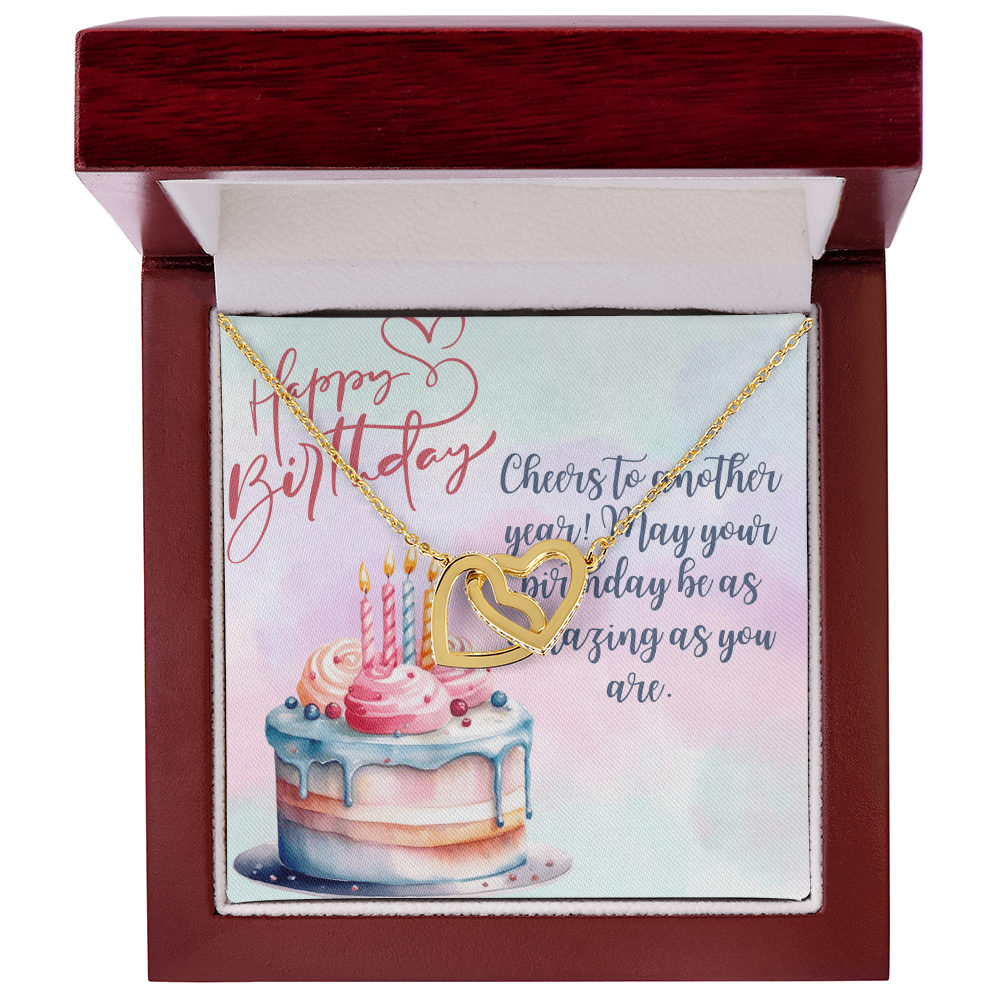 Interlocking Hearts Necklace (Yellow & White Gold Variants)