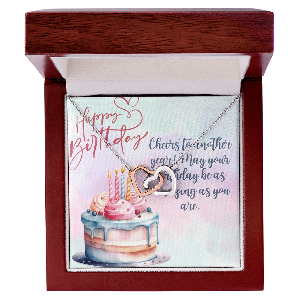 Interlocking Hearts Necklace (Yellow & White Gold Variants)